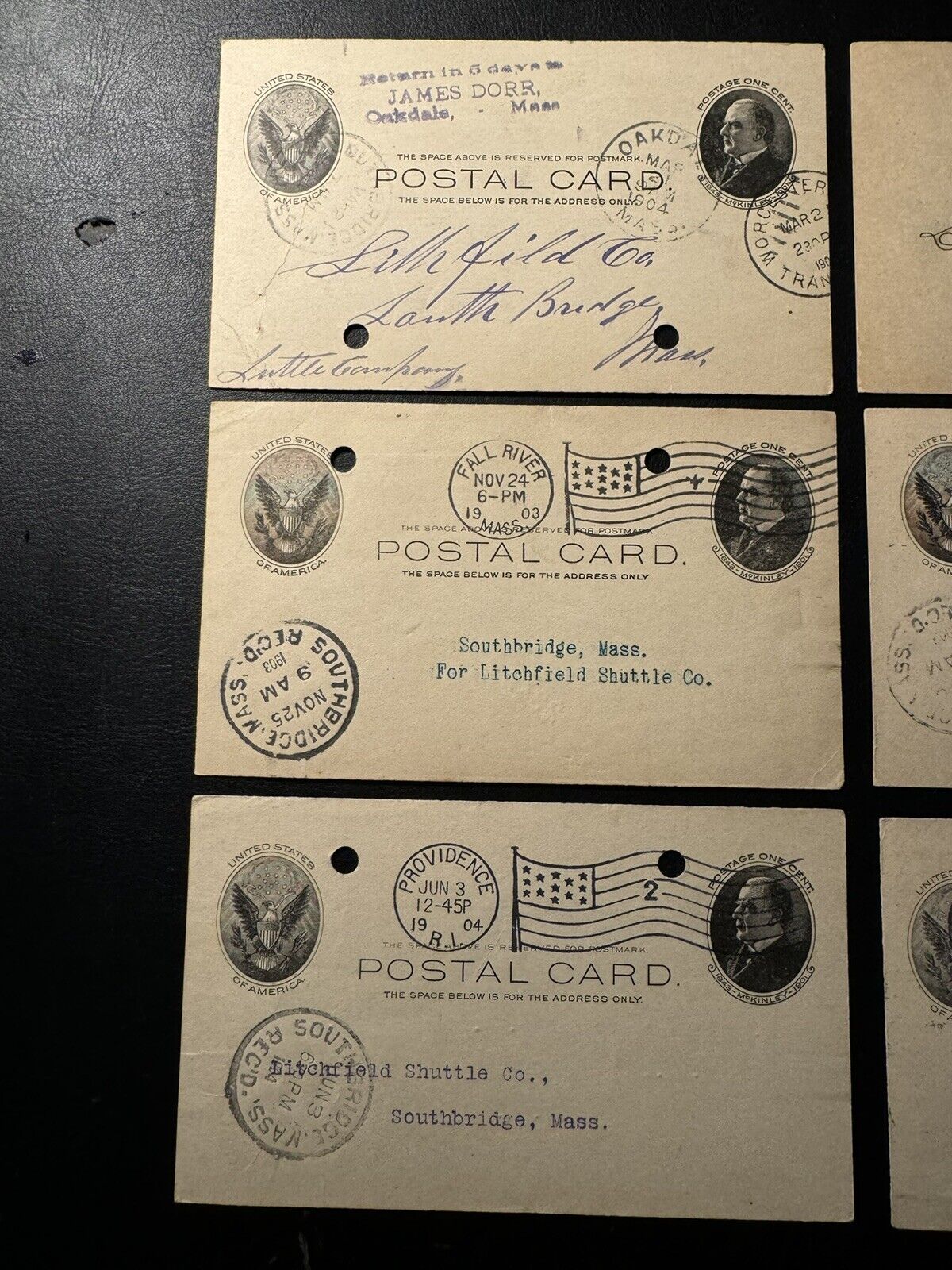 US Postal History, 9 Postal Stationary Cards From The 1900’s