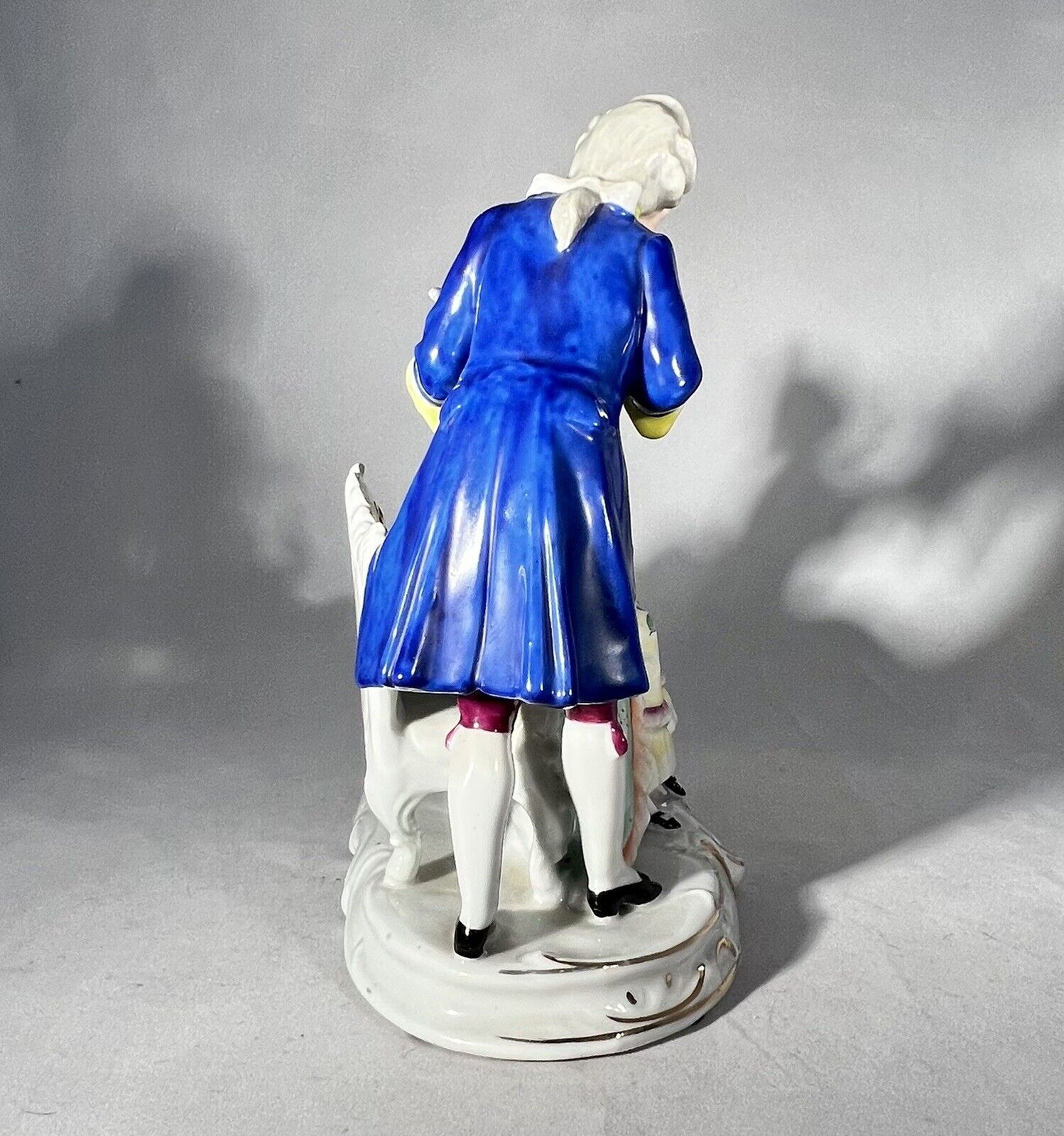 Kunstporzellan Figurine Courting Couple Circa 1920 8.5” Wide Excellent Condition