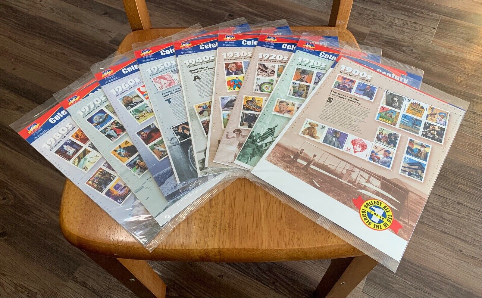 Set of 1900s-1980s CELEBRATE THE CENTURY SOUVENIR SHEETS (1998-1999)