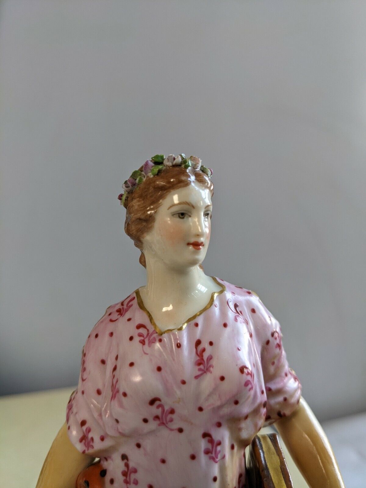 Rare 1700s Antique Derby Porcelain Figurine of Greek Muse 8.5" Rare