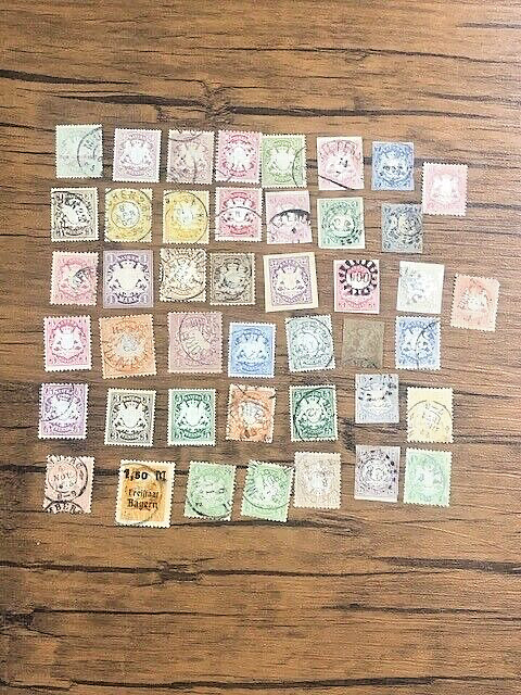 BAVARIA LOT: 1860's TO EARLY 1900'S - USED 44 STAMPS - PERF & IMPERF