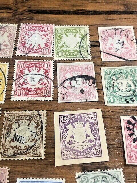 BAVARIA LOT: 1860's TO EARLY 1900'S - USED 44 STAMPS - PERF & IMPERF