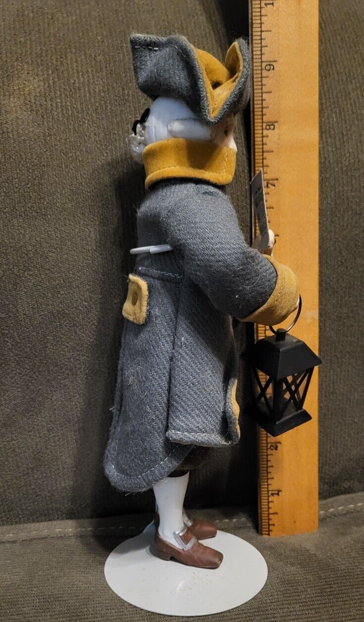 Vintage Porcelain Male Caroler 8" Tall 1700s Costume Holding Lantern White wig