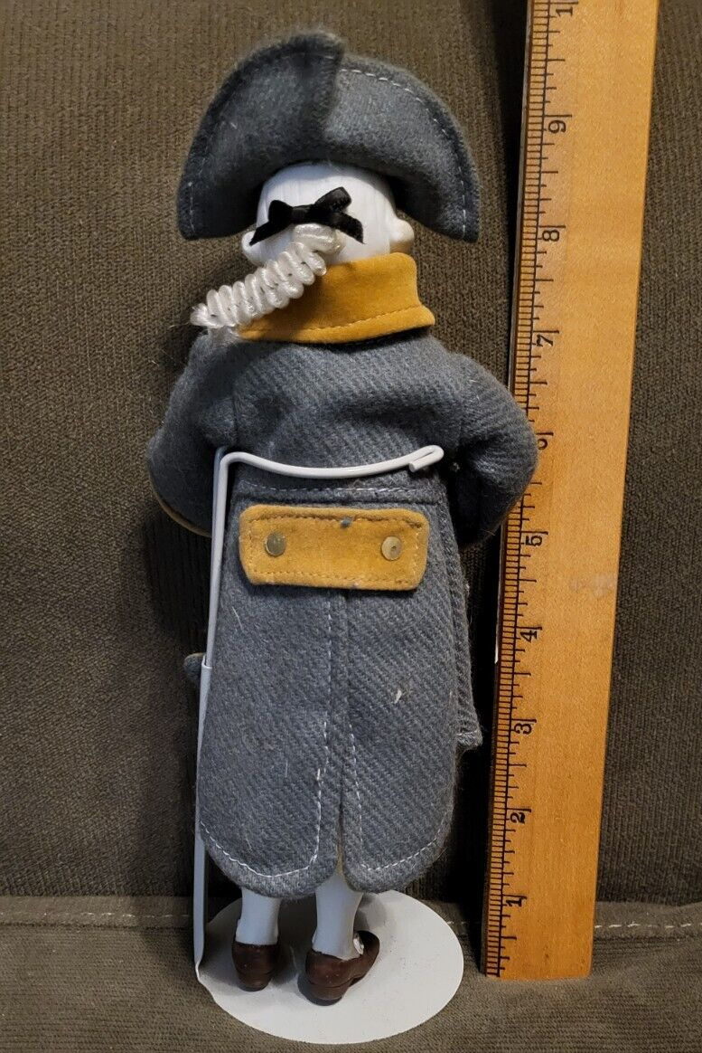 Vintage Porcelain Male Caroler 8" Tall 1700s Costume Holding Lantern White wig