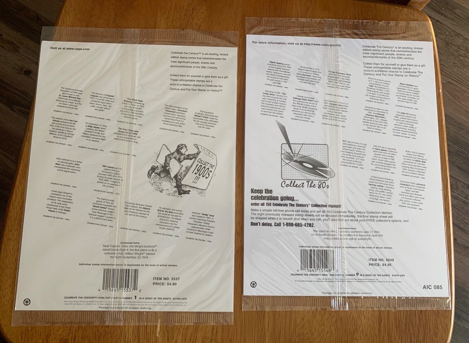 Set of 1900s-1980s CELEBRATE THE CENTURY SOUVENIR SHEETS (1998-1999)