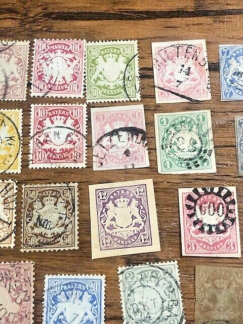 BAVARIA LOT: 1860's TO EARLY 1900'S - USED 44 STAMPS - PERF & IMPERF