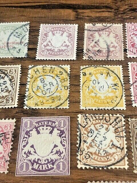 BAVARIA LOT: 1860's TO EARLY 1900'S - USED 44 STAMPS - PERF & IMPERF