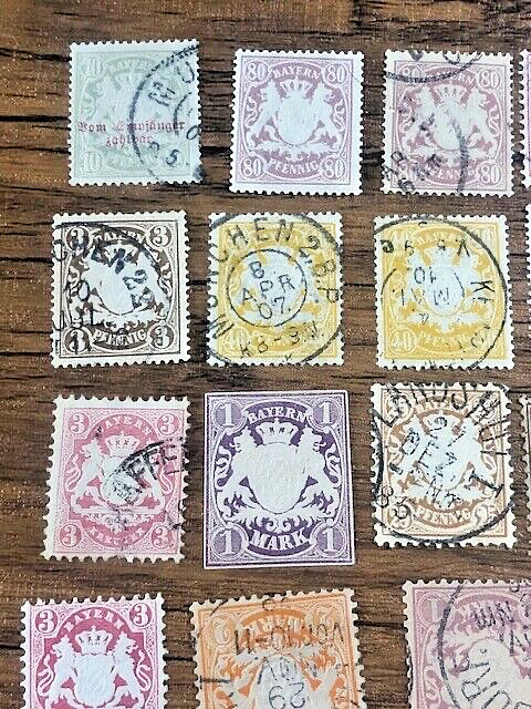BAVARIA LOT: 1860's TO EARLY 1900'S - USED 44 STAMPS - PERF & IMPERF
