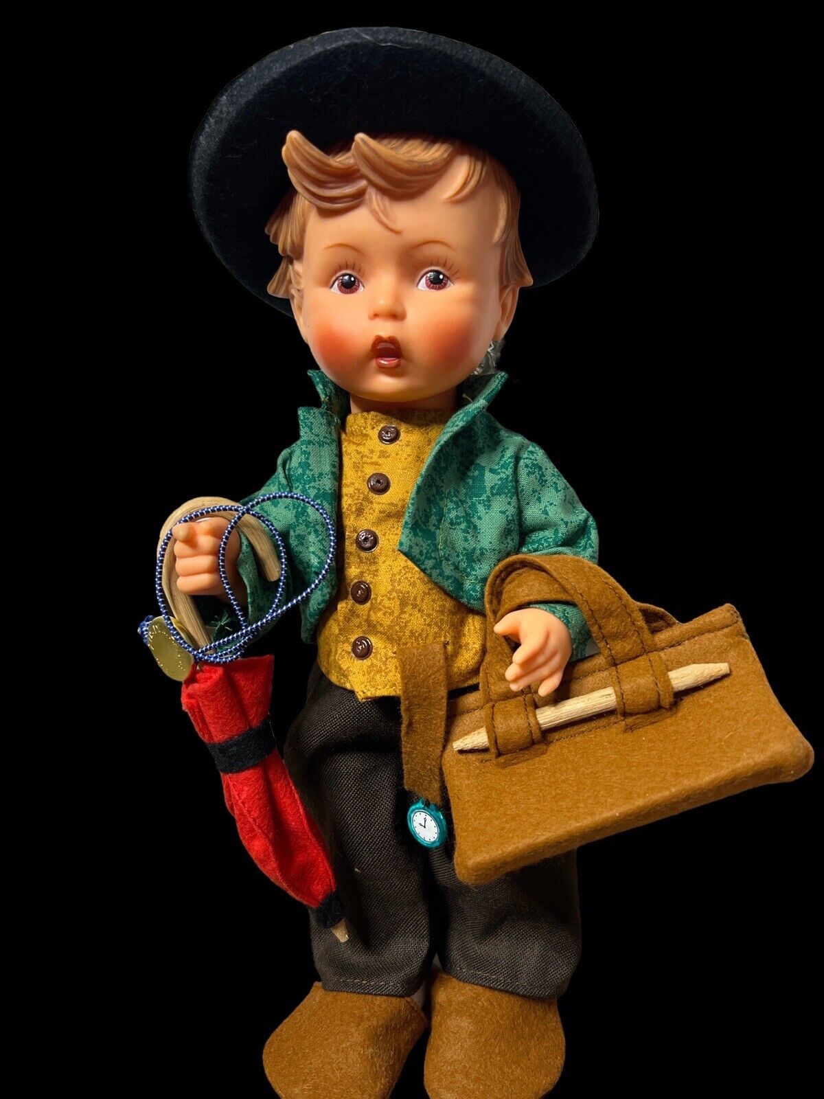 Goebel Hummel Doll Vinyl 1700 Wanderbub Merry Wanderer  12” Boy In Original Pack