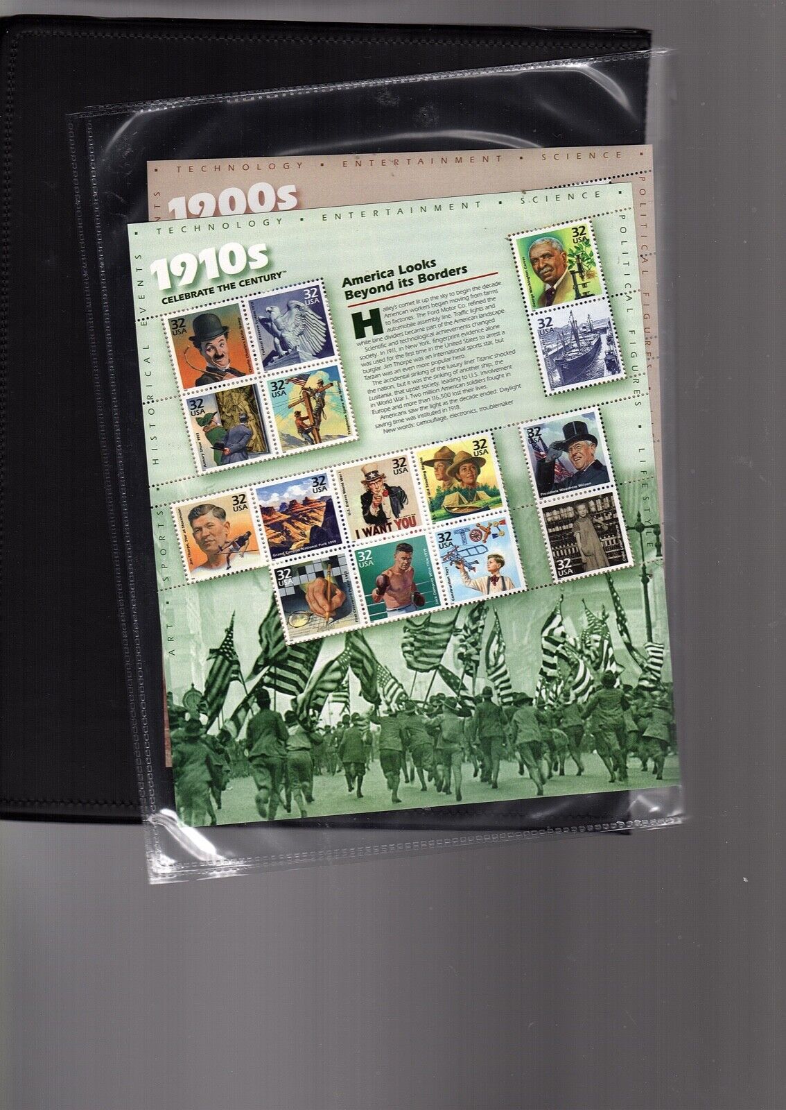Celebrate the Century  US Stamps  Scott 3182-91   1900s-1990s CV $265 (bb17