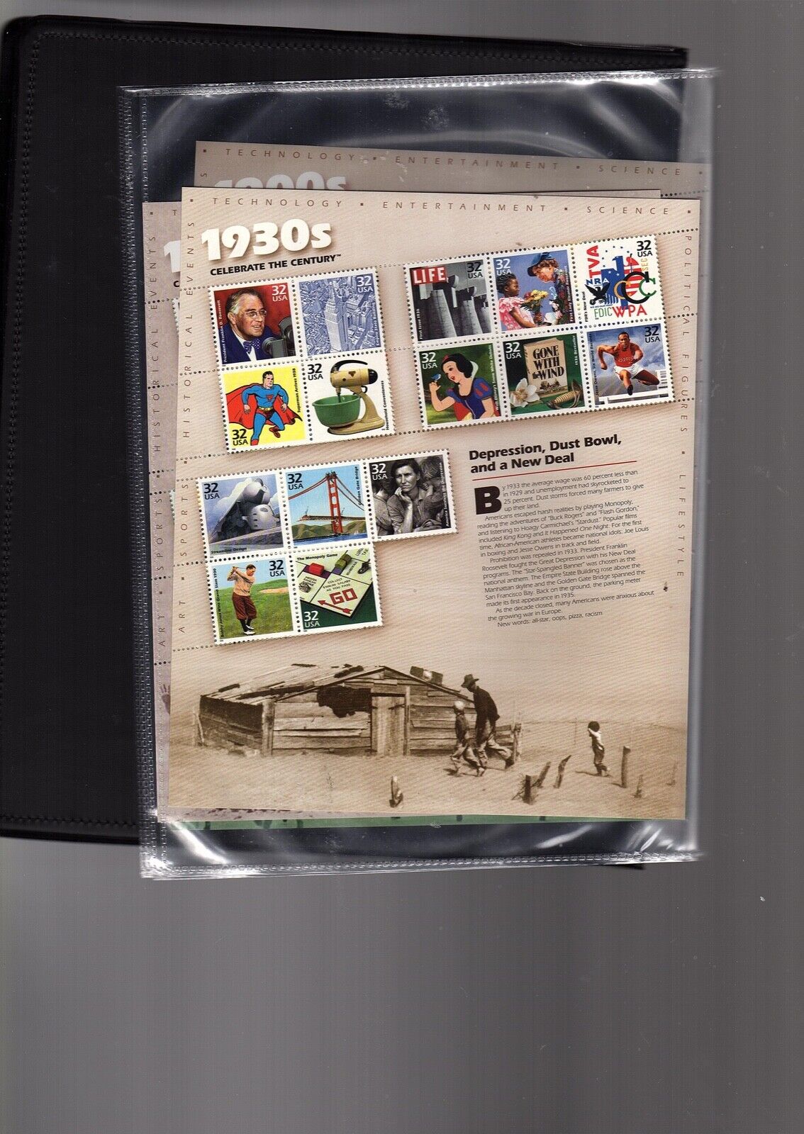 Celebrate the Century  US Stamps  Scott 3182-91   1900s-1990s CV $265 (bb17
