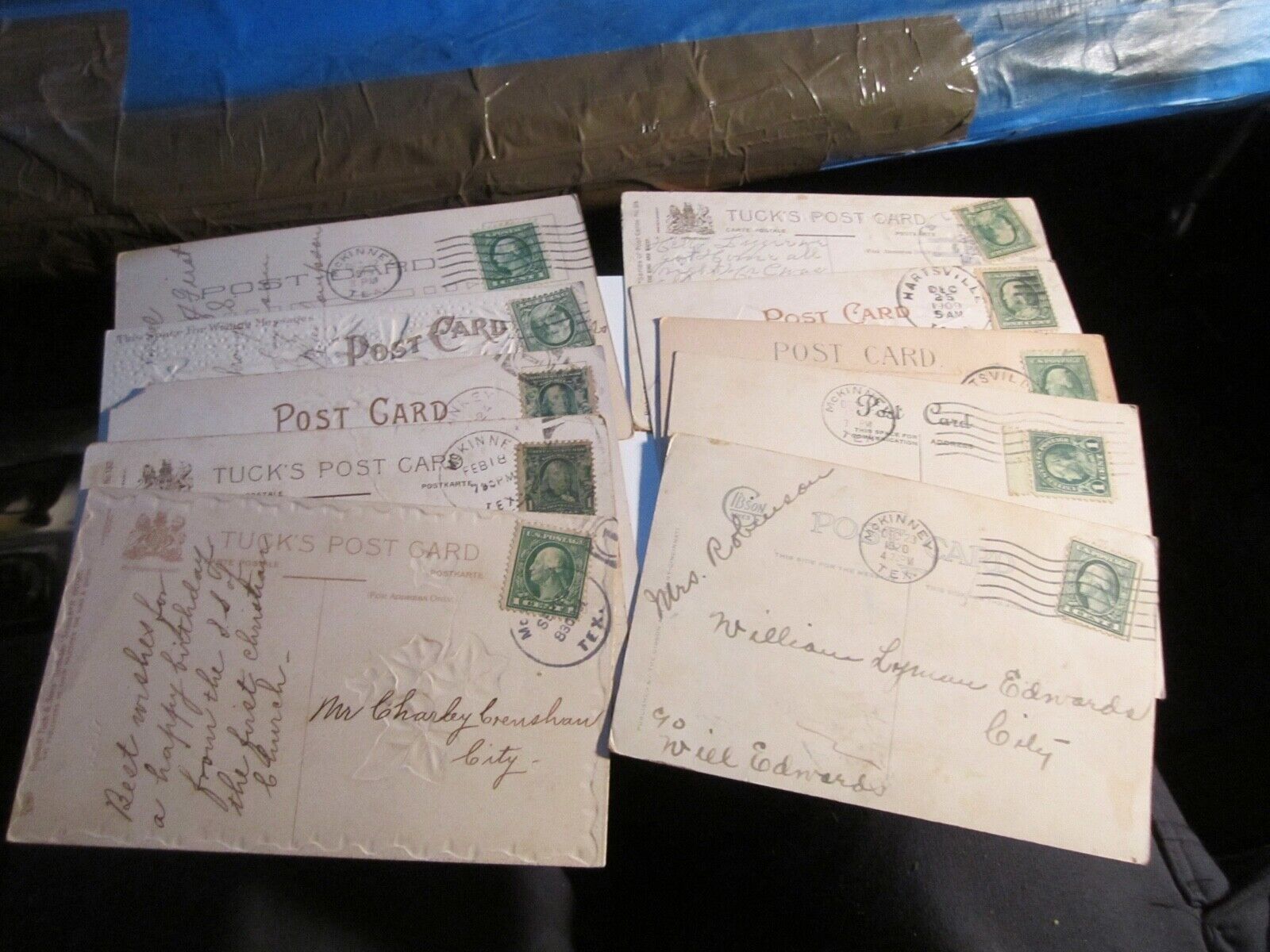 LOT OF 50 EARLY 1900'S STAMPED POST CARDS MOSTLY HOLIDAY BBA-46