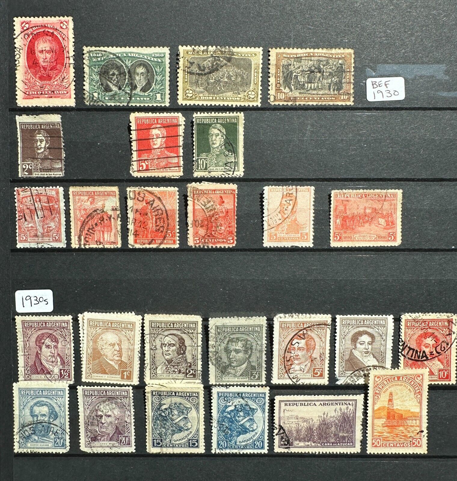 Argentina Stamps from early 1900s - all Used condition - Lot of 25+
