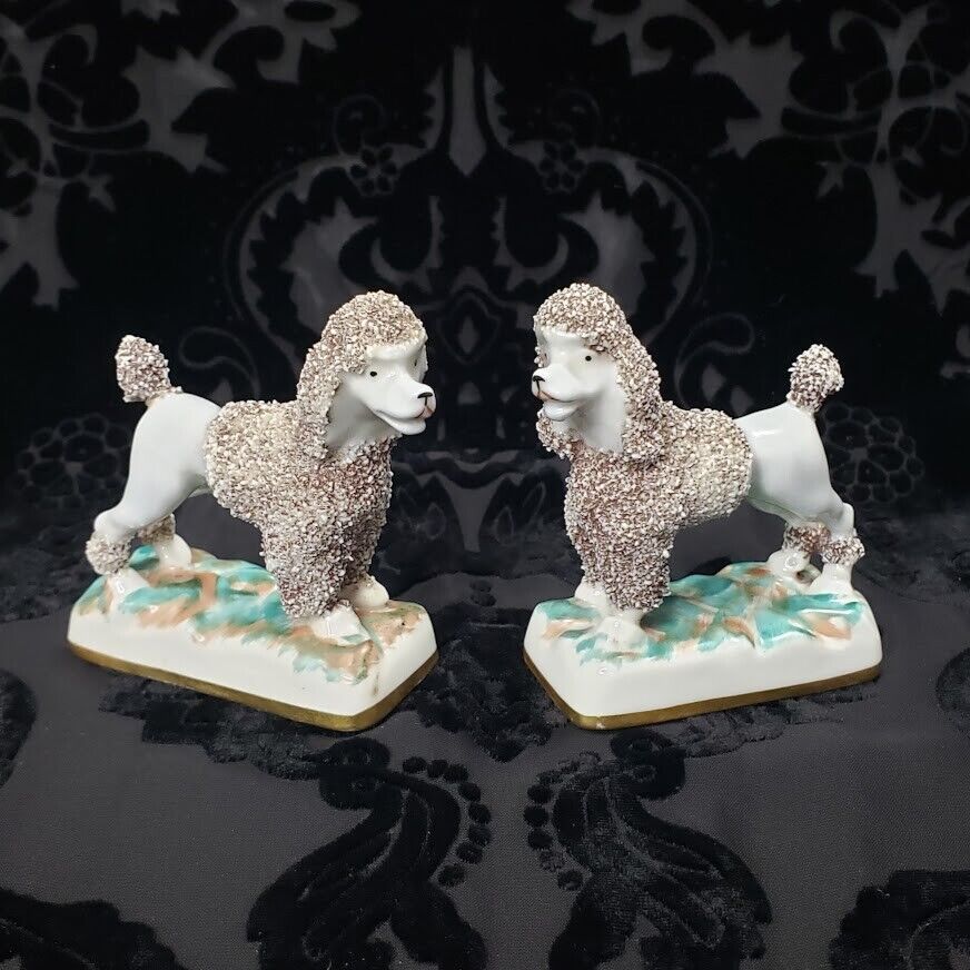 Chelsea Porcelain Confetti Poodle Miniature Staffordshire Dog Gold Anchor 1700s