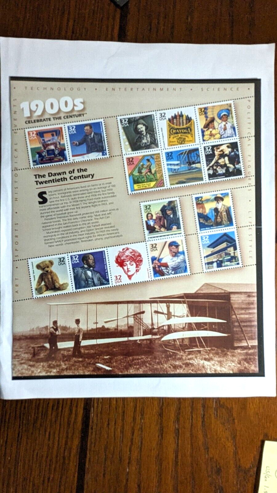 1900s Celebrate the Century Souvenir Sheet (SC 3182) MNH