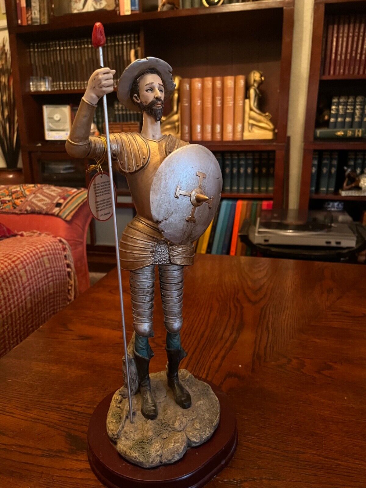 XTall DON QUIXOTE Quijote Statue Figurine Man of La Mancha STANDING Shield Spear