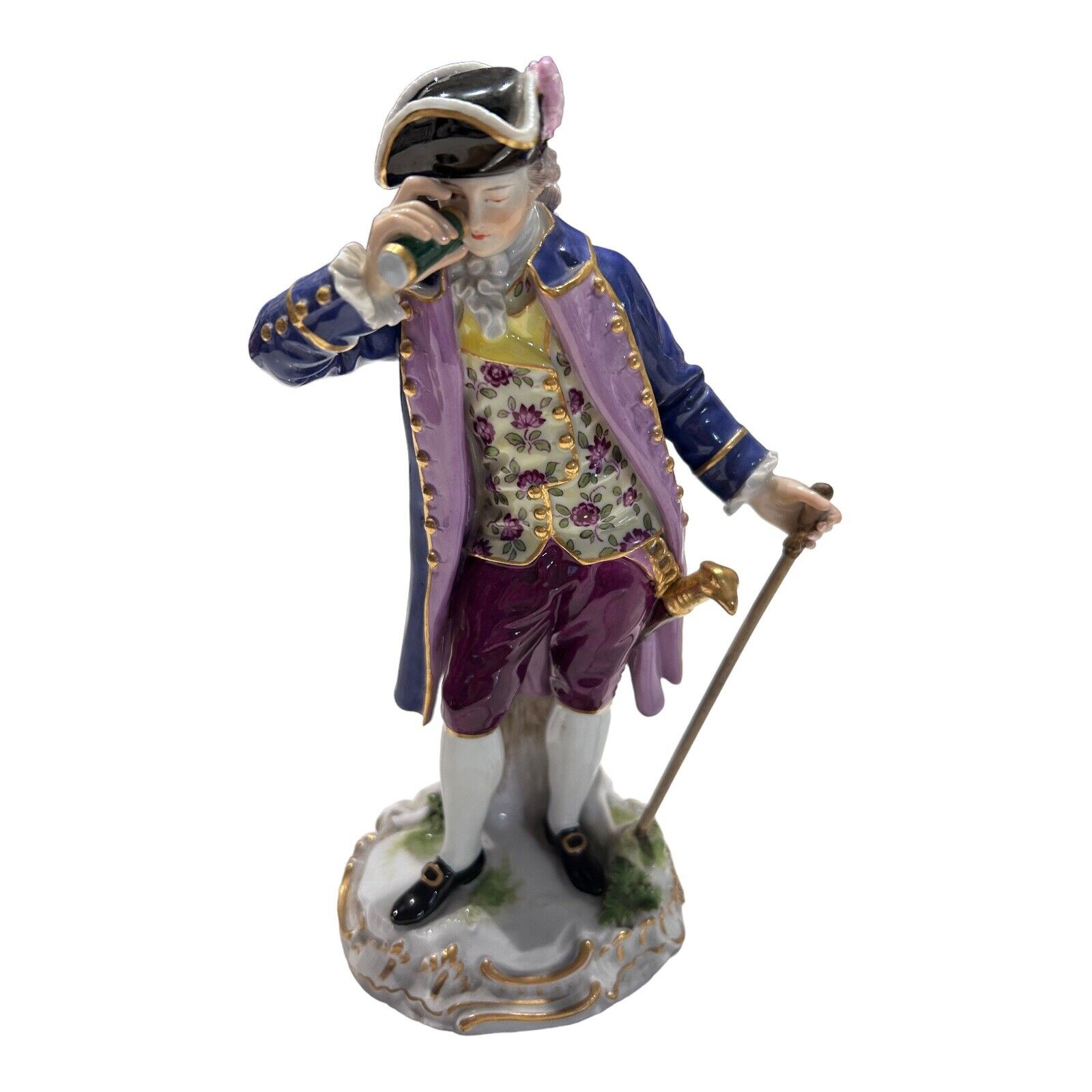 Rare VTG 1700’s Meissen, Figurine Porcelain Cavalier Telescope Collectible