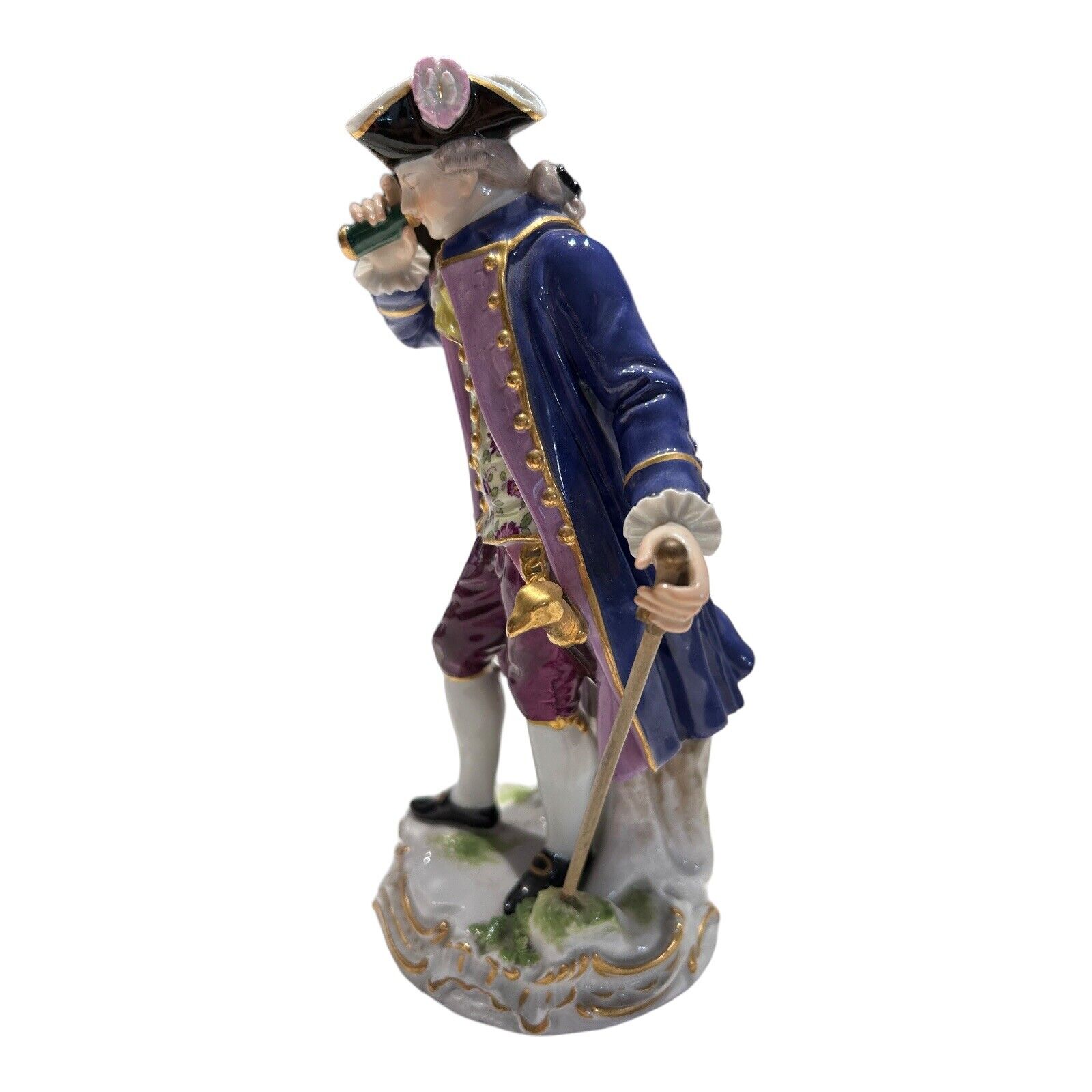 Rare VTG 1700’s Meissen, Figurine Porcelain Cavalier Telescope Collectible