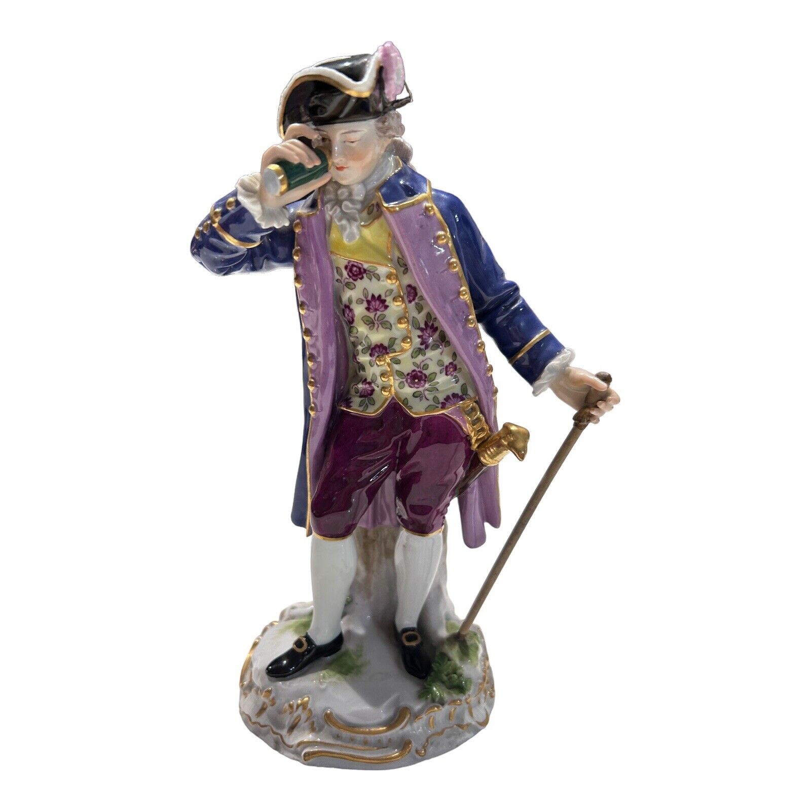 Rare VTG 1700’s Meissen, Figurine Porcelain Cavalier Telescope Collectible