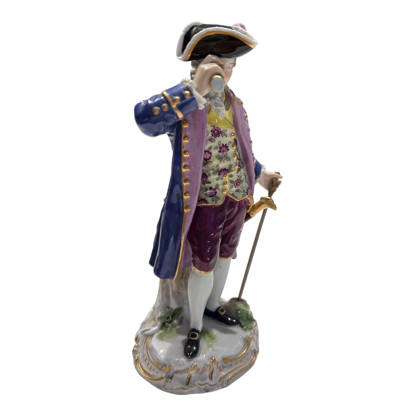 Rare VTG 1700’s Meissen, Figurine Porcelain Cavalier Telescope Collectible