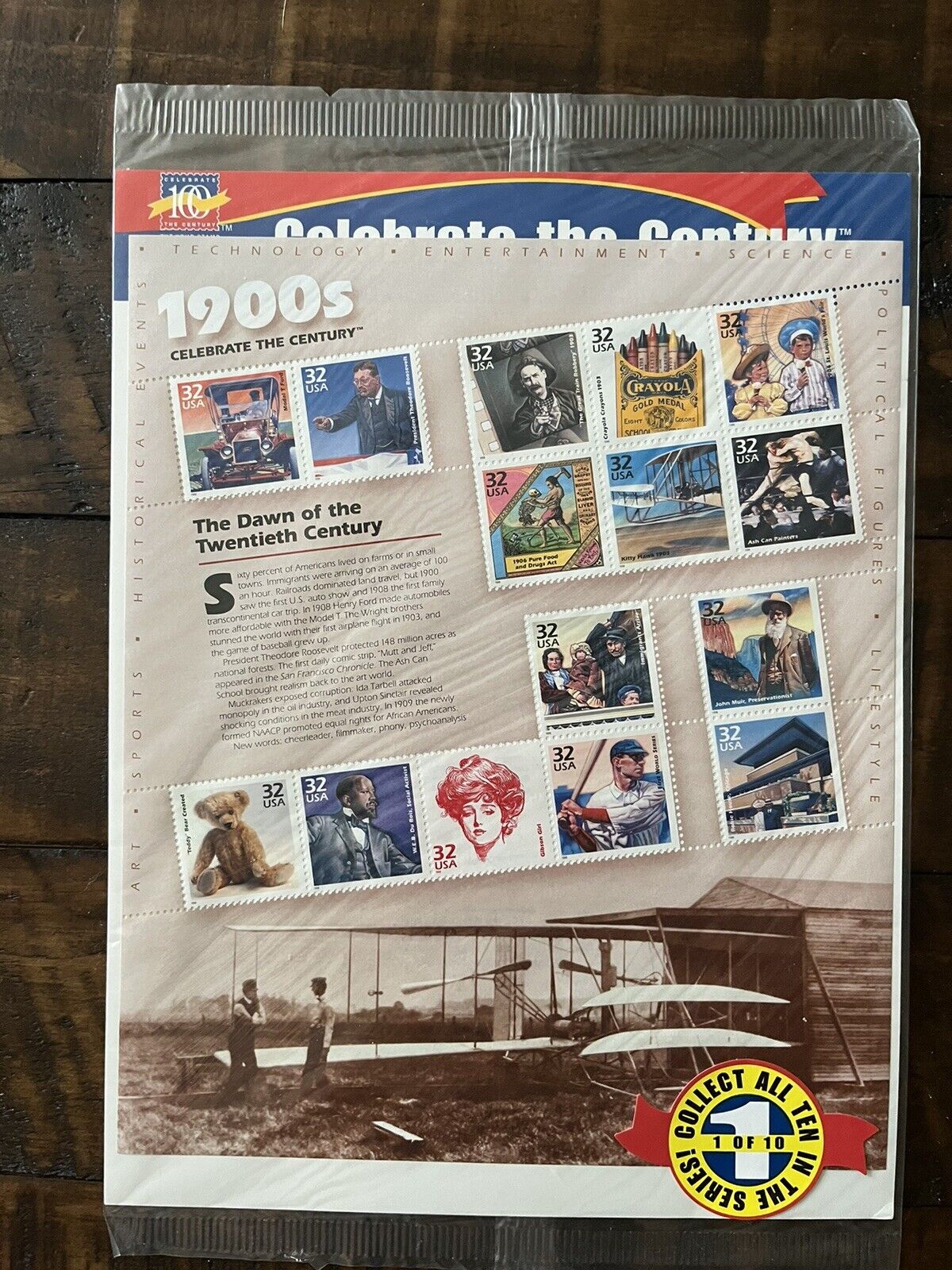 Stamp set # 5537 Celebrate The Century 1900s 32c sheet (still sealed) MNH 1998
