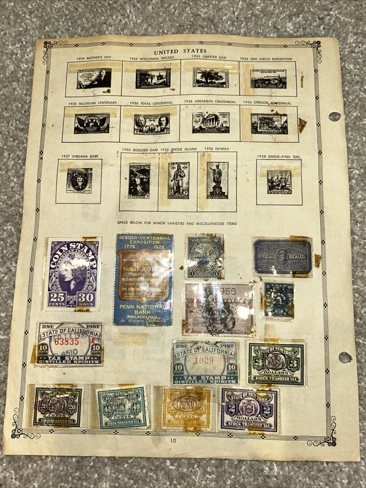 1900s Stamp Collection Page