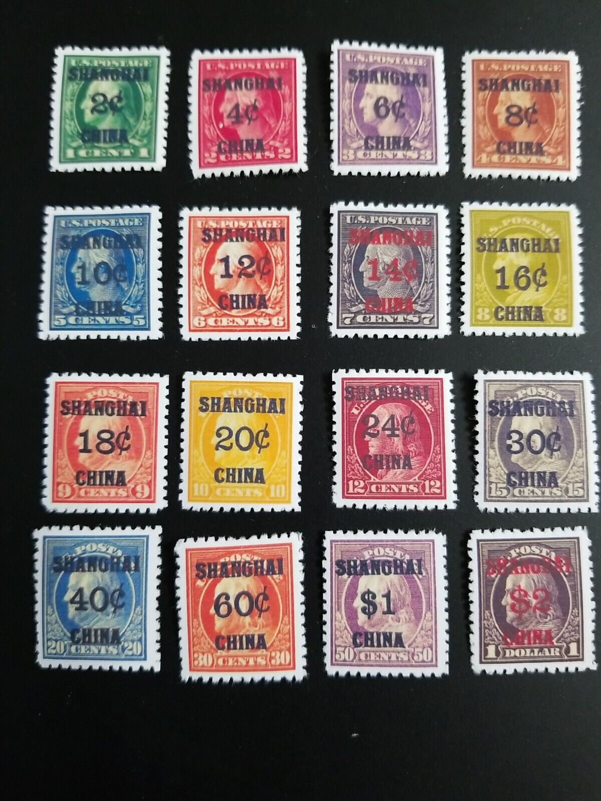 US Stamps 1900s Shanghai China Postal Service Stamp Replica Set