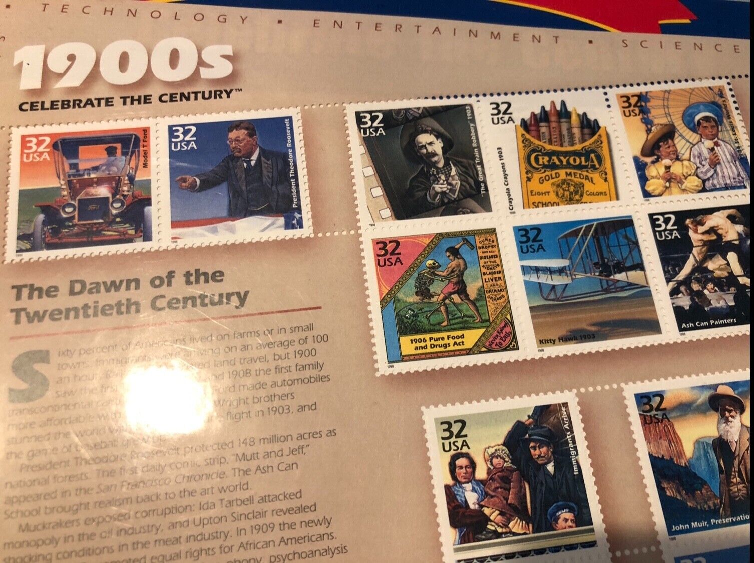 US Collector Stamps Celebrate the Century 1900s