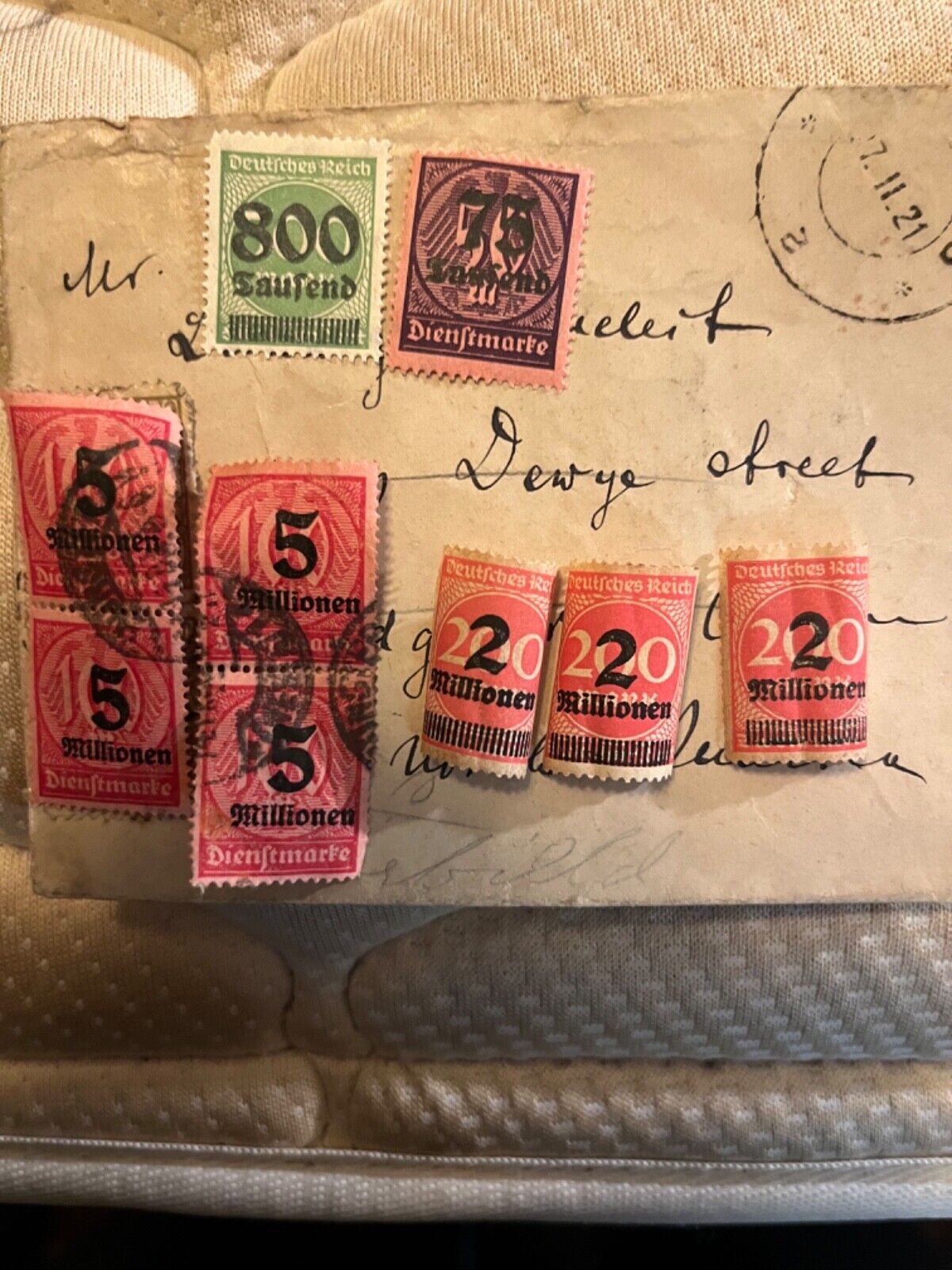 Early 1900s German denomination stamps