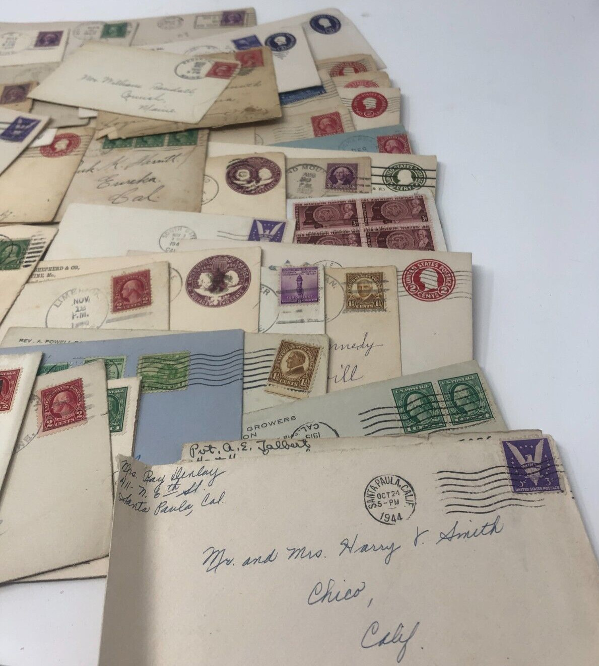 Early 1900s to 1950s USA 50+ Pieces Cover Lot History 1, 2, 3 cent stamps