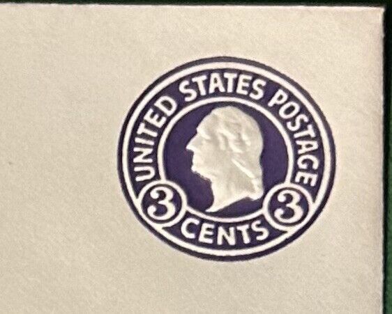 Unused Envelope W/Embossed Three-cent Stamp 3-cents 1800’s