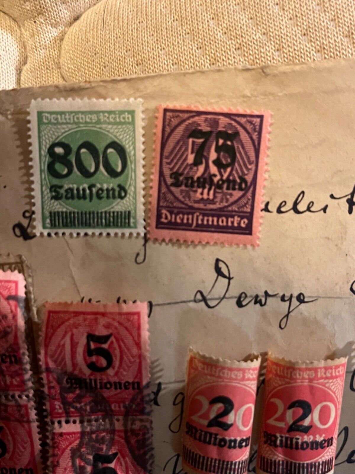 Early 1900s German denomination stamps 