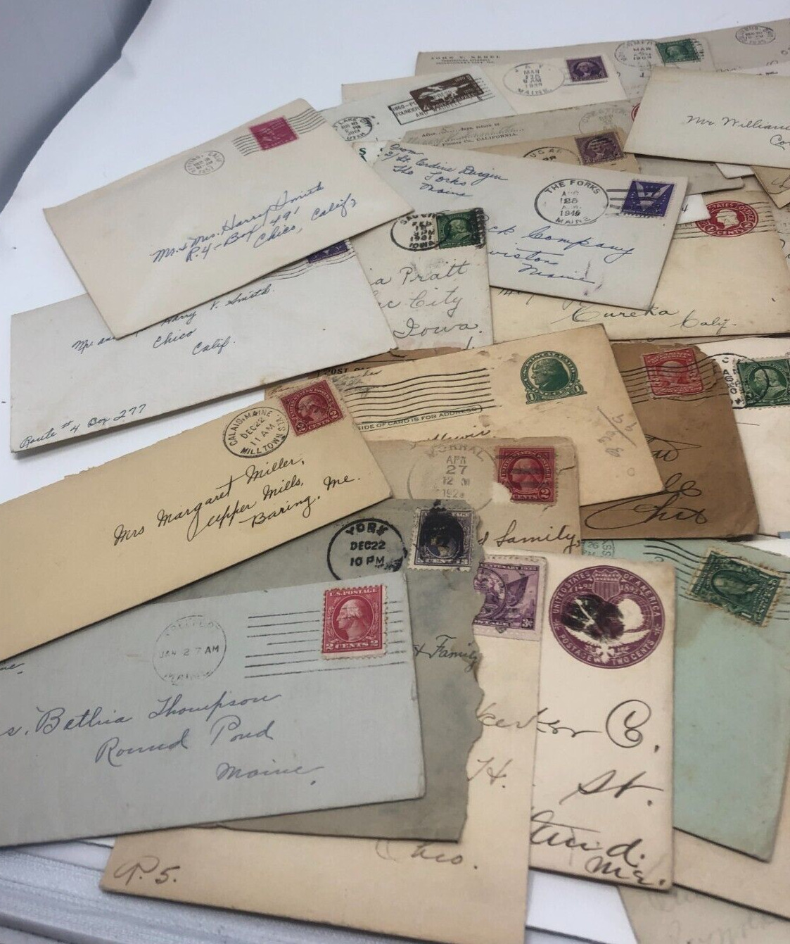 Early 1900s to 1950s USA 50+ Pieces Cover Lot History 1, 2, 3 cent stamps