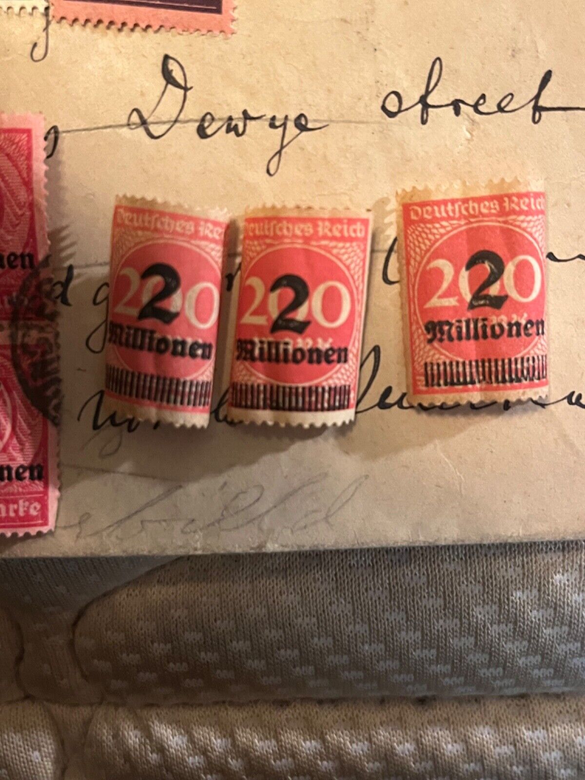 Early 1900s German denomination stamps 