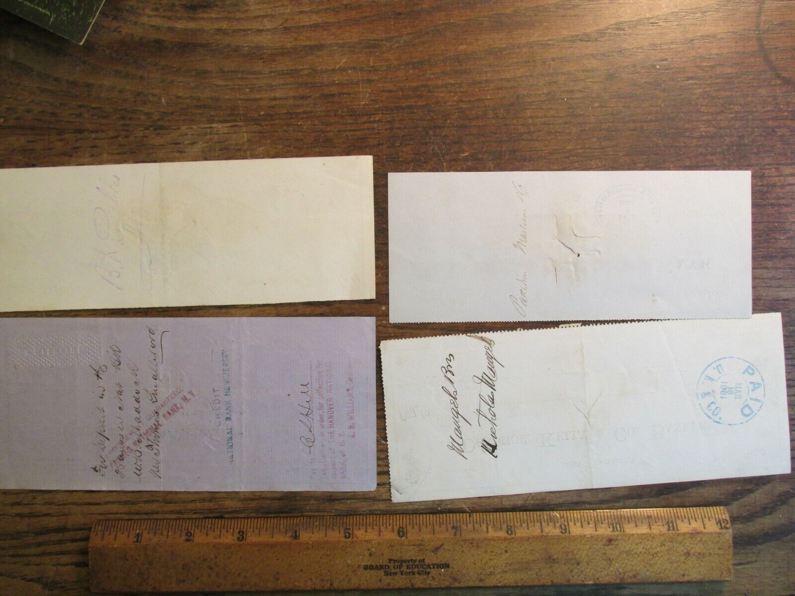 Antique Vintage 1800s Bank Check Lot with Revenue Stamps Printed on the Checks