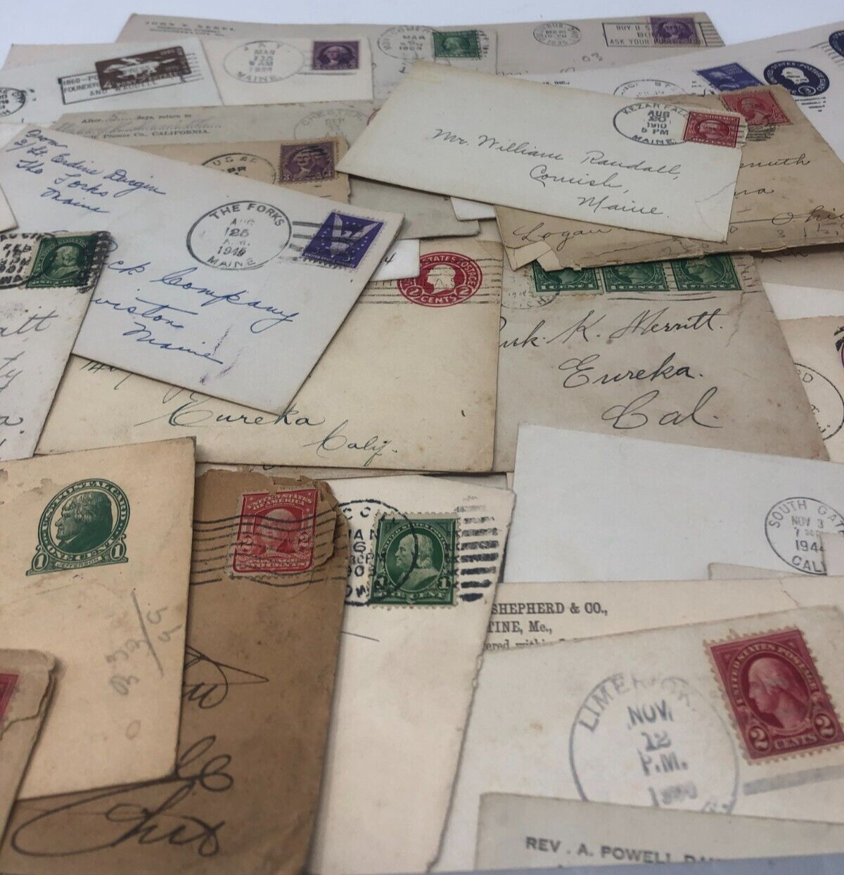 Early 1900s to 1950s USA 50+ Pieces Cover Lot History 1, 2, 3 cent stamps