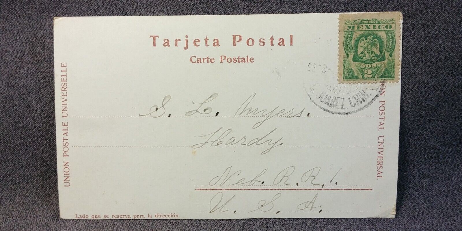 1900s Public Jail Ciudad Juarez Chihuahua Stamp Hardy Nebraska Postcard T45