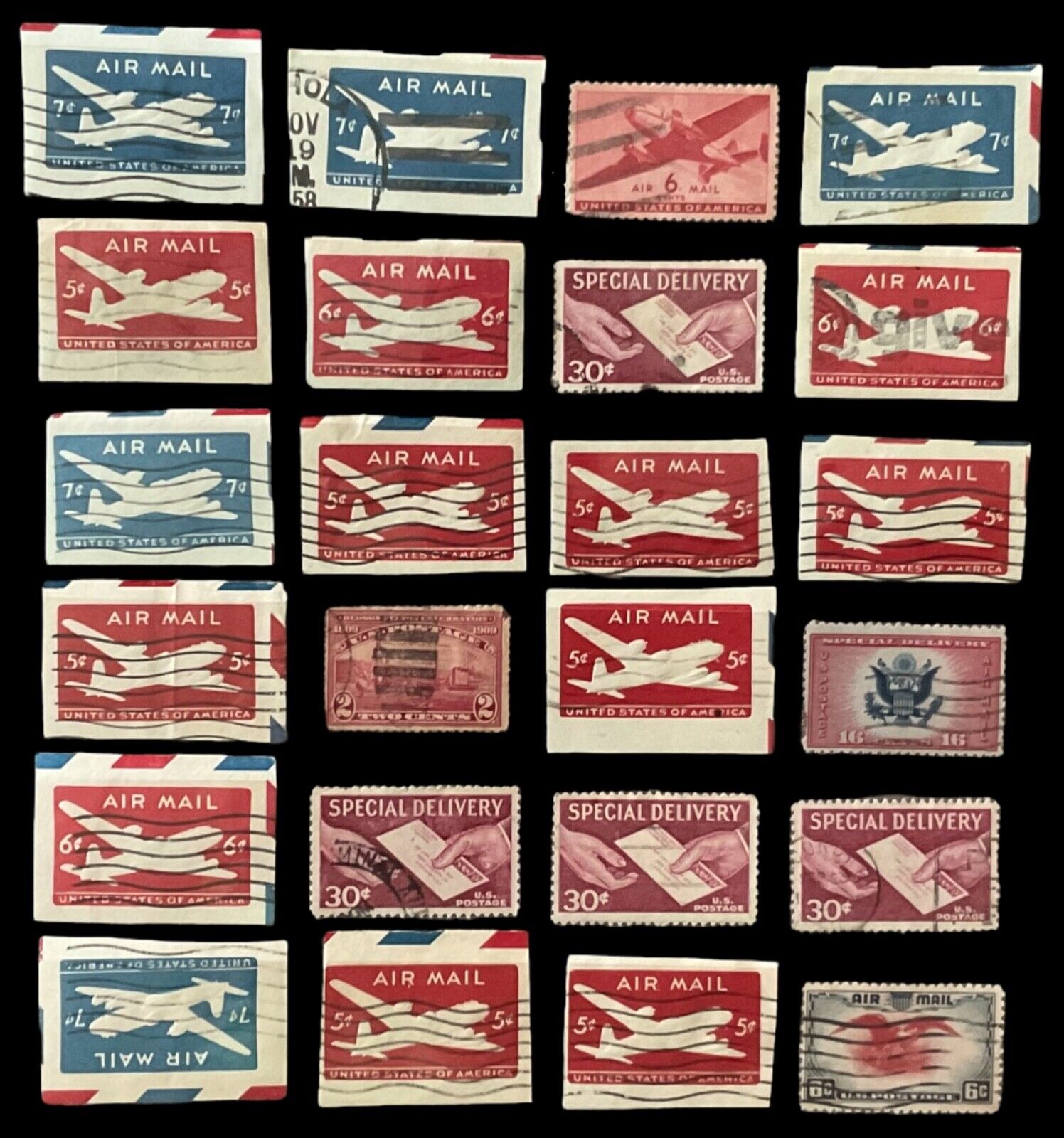 United States 1900s POSTAGE STAMPS: air mail, special delivery, etc., Used