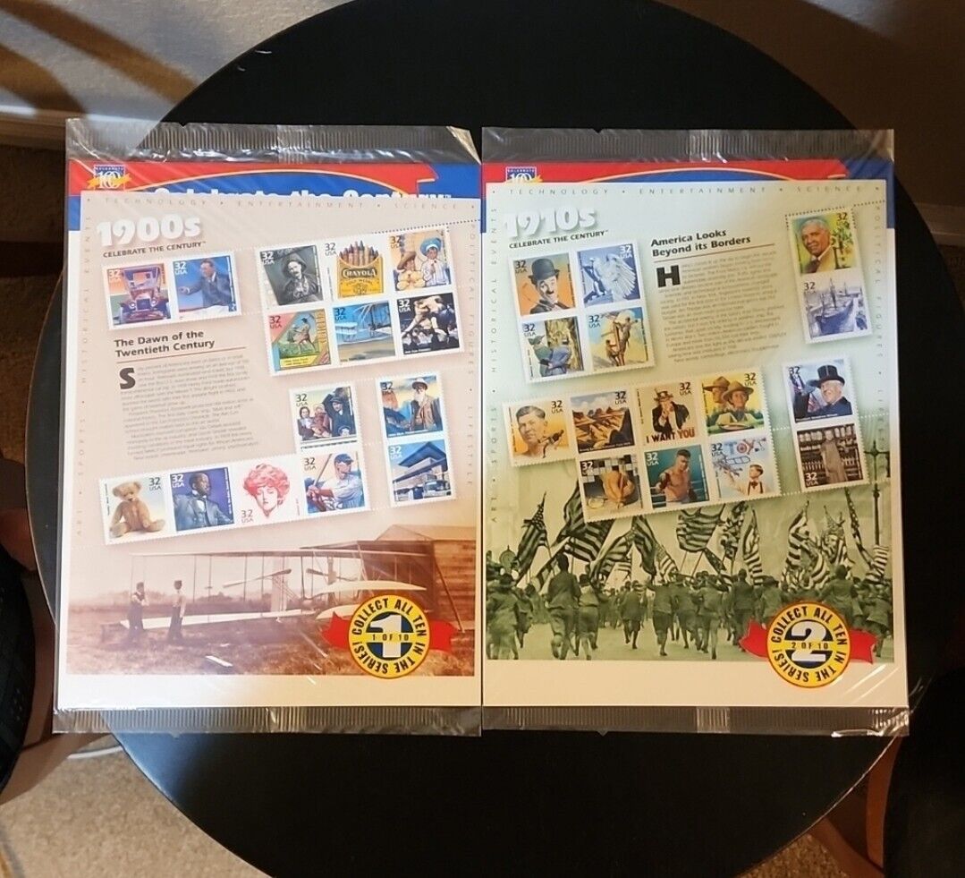 Celebrate The Century USPS Limited Edition Stamp Series 1900s-1990s Complete New