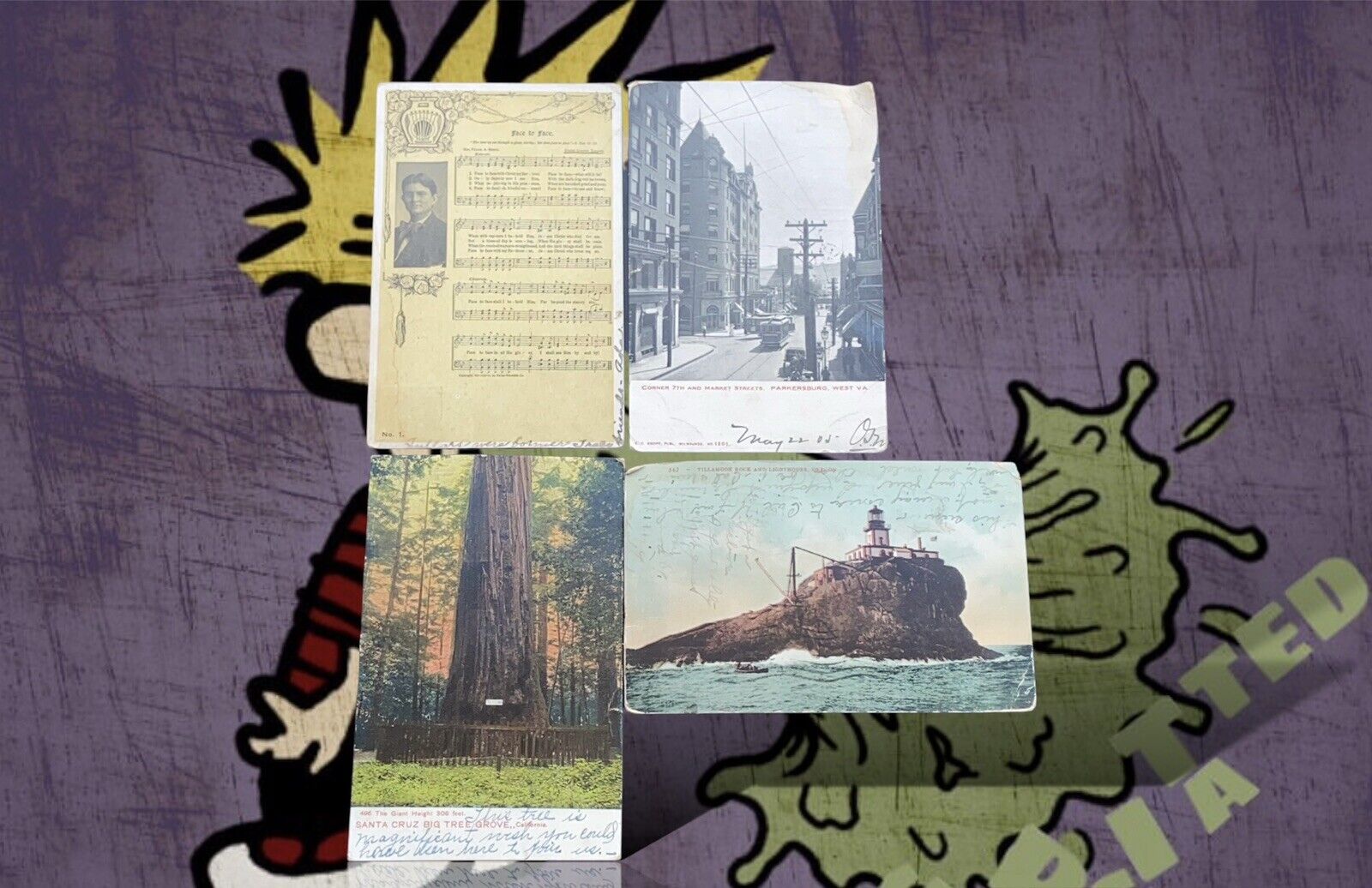 Vintage 1900’s Post Cards (4 Total) With Vintage USPS Stamps