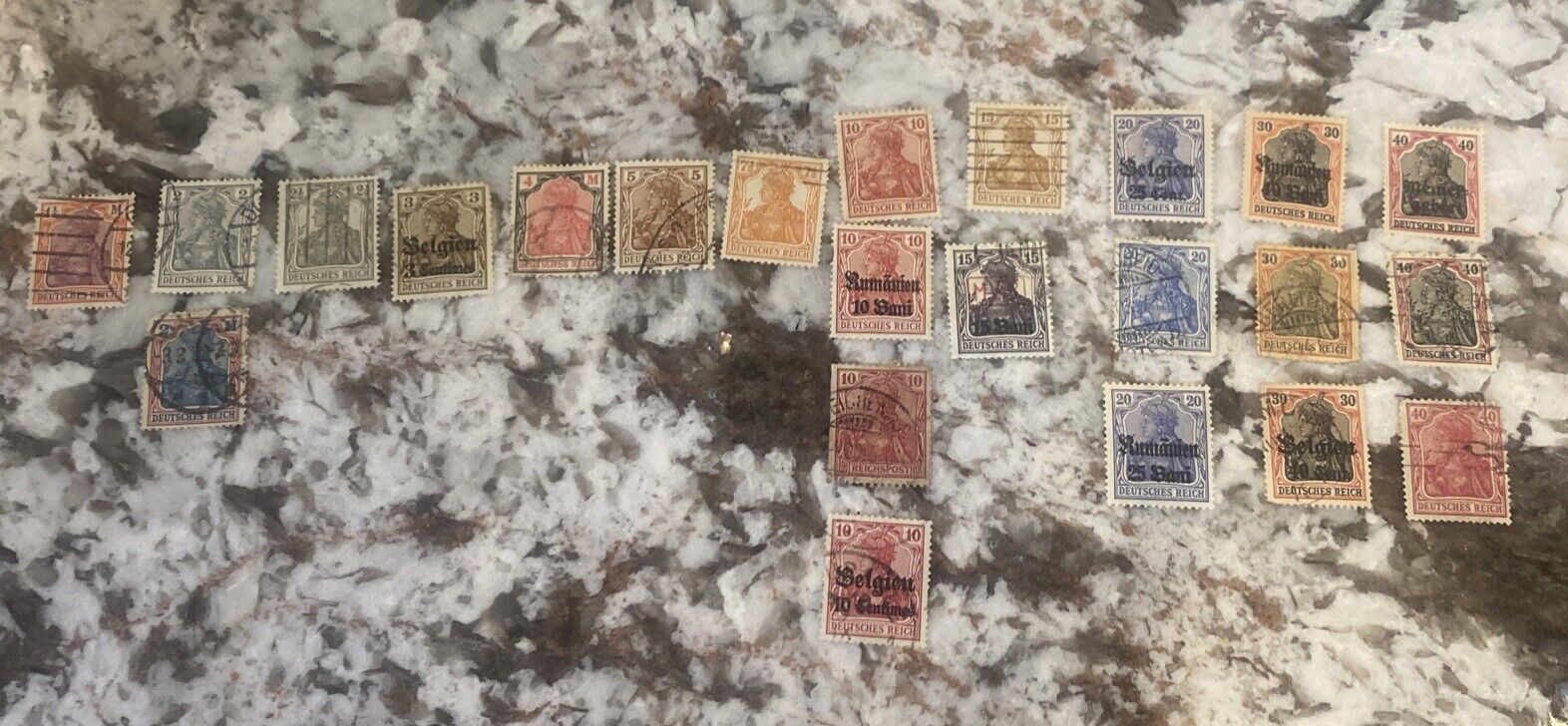 Rare! Lot Of 23 Early 1900s Deutsches Reich Stamps
