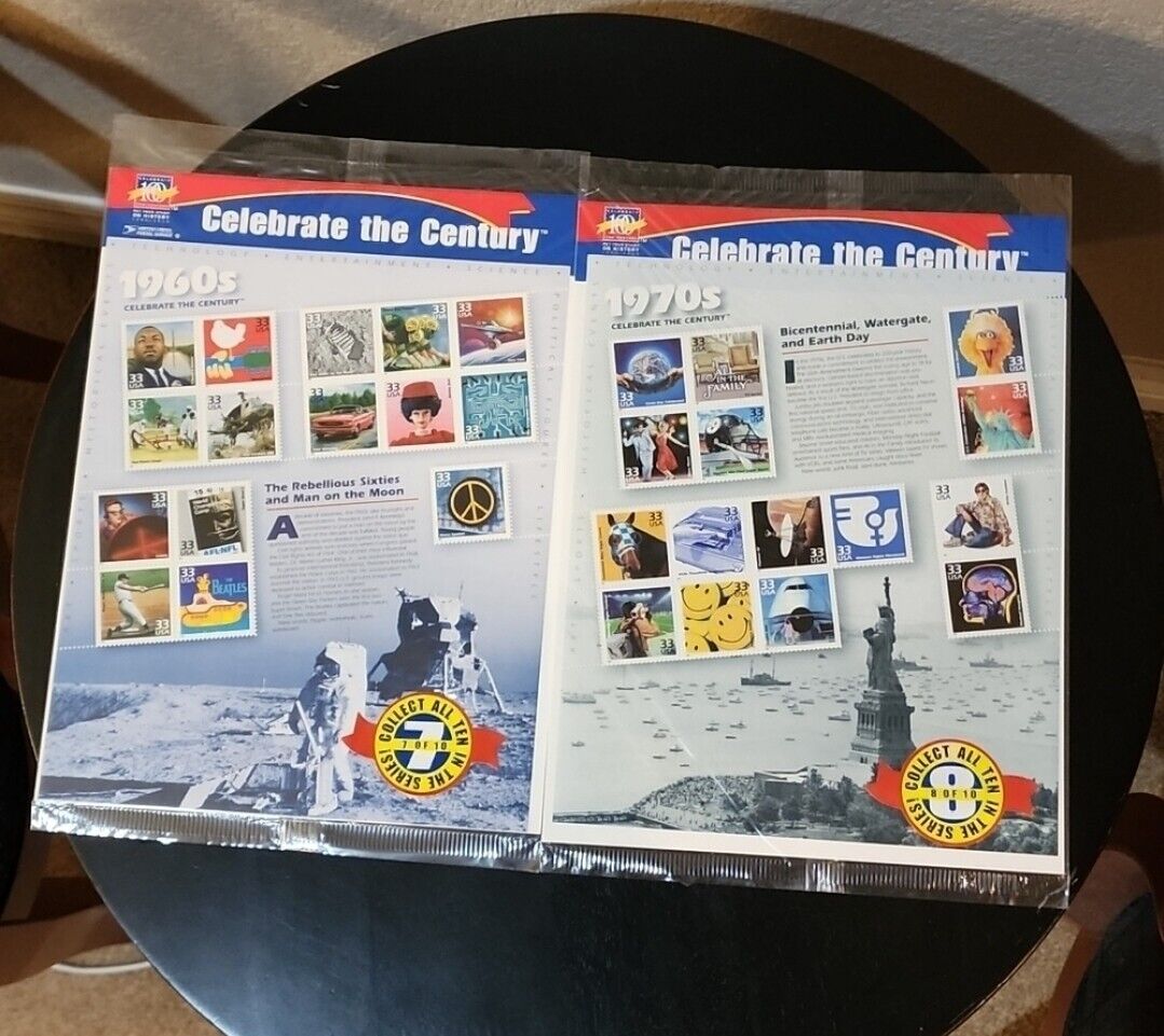Celebrate The Century USPS Limited Edition Stamp Series 1900s-1990s Complete New