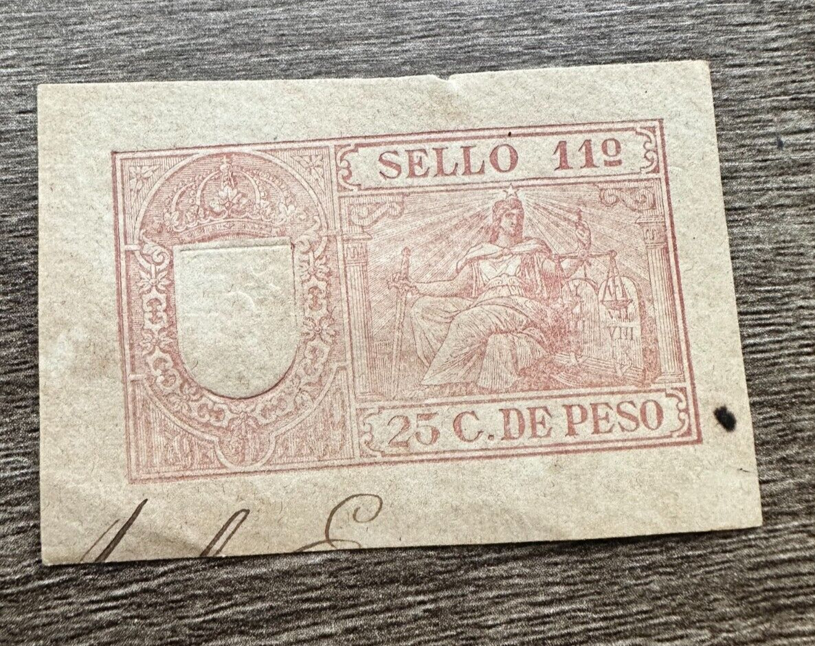 1800's Spanish Colonies Documentary Revenue Stamps, Embossed