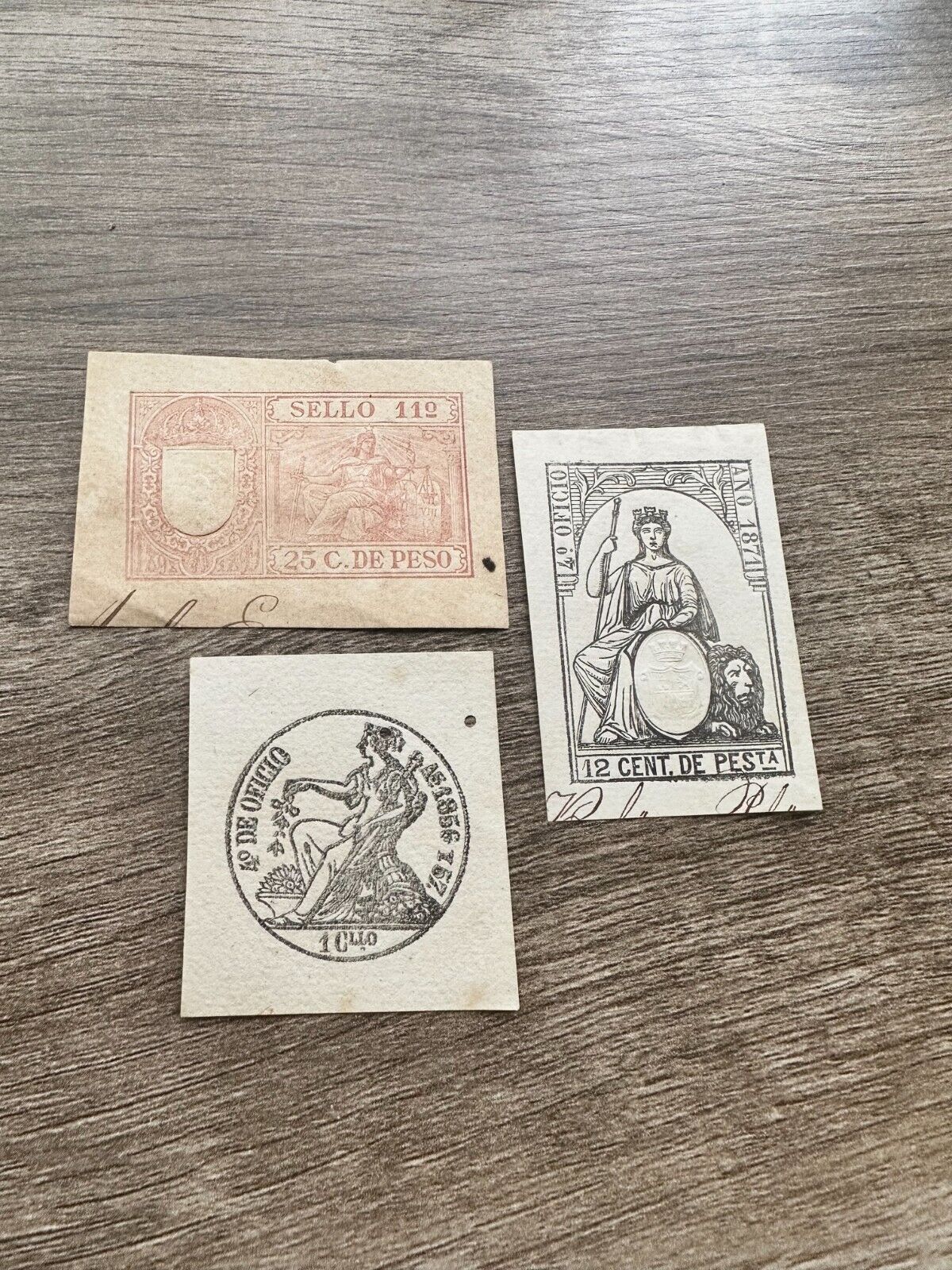 Antique Revenue Stamps, 1800's Spanish Colonies Documentary Revenue Stamps
