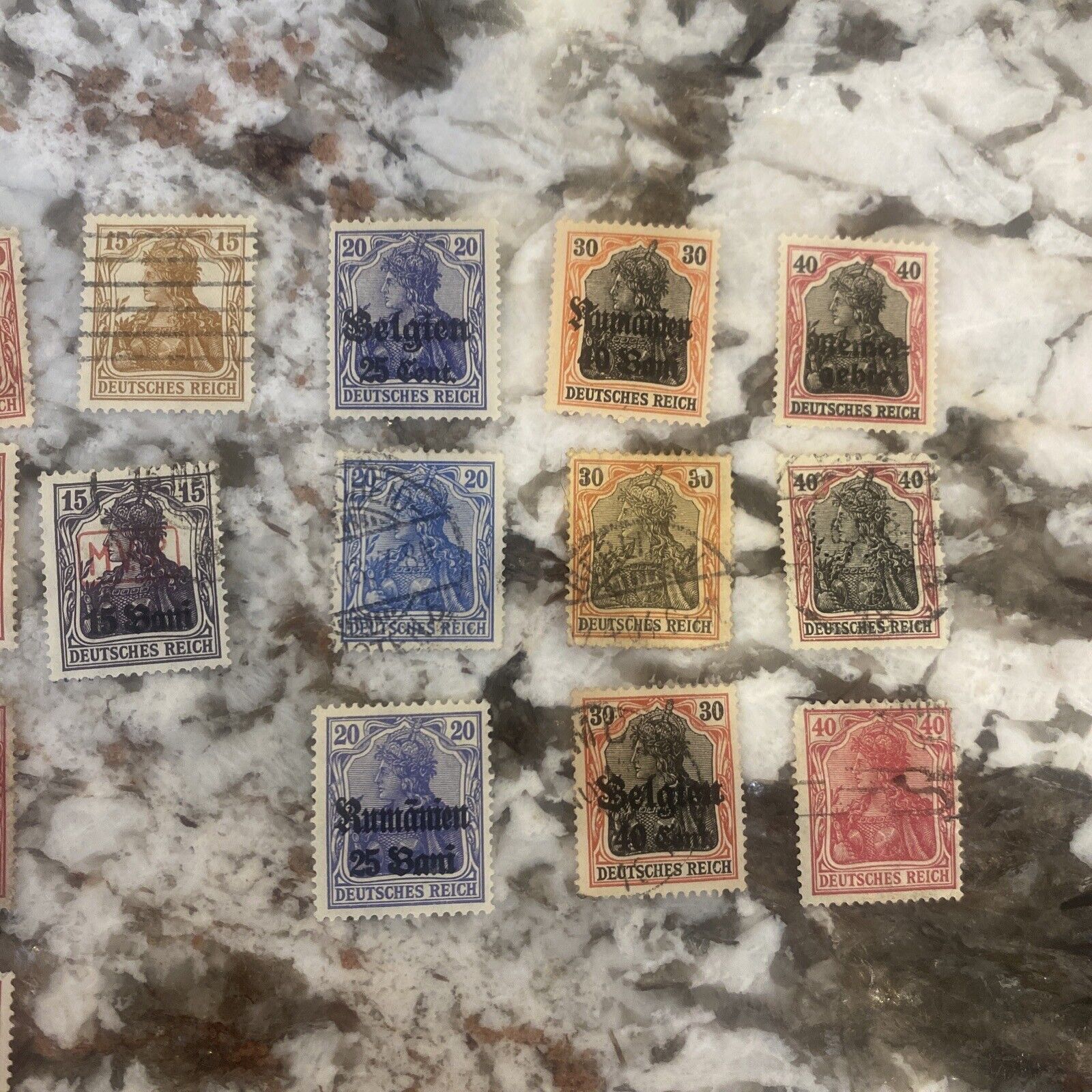 Rare! Lot Of 23 Early 1900s Deutsches Reich Stamps