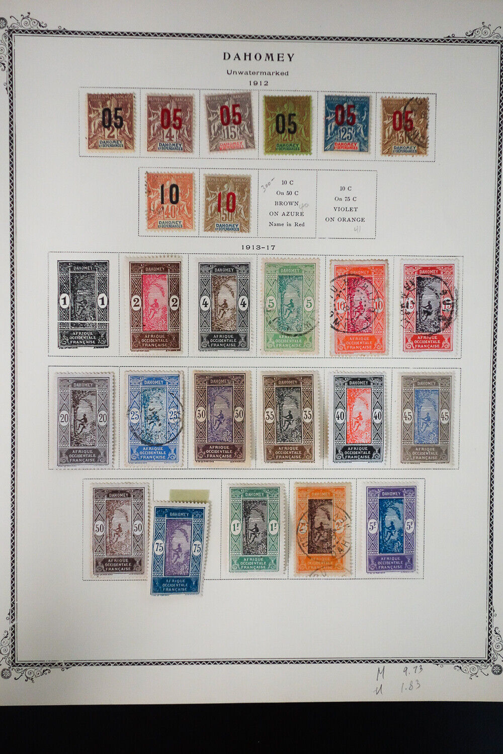 Dahomey 1800s to 1970s Stamp Collection