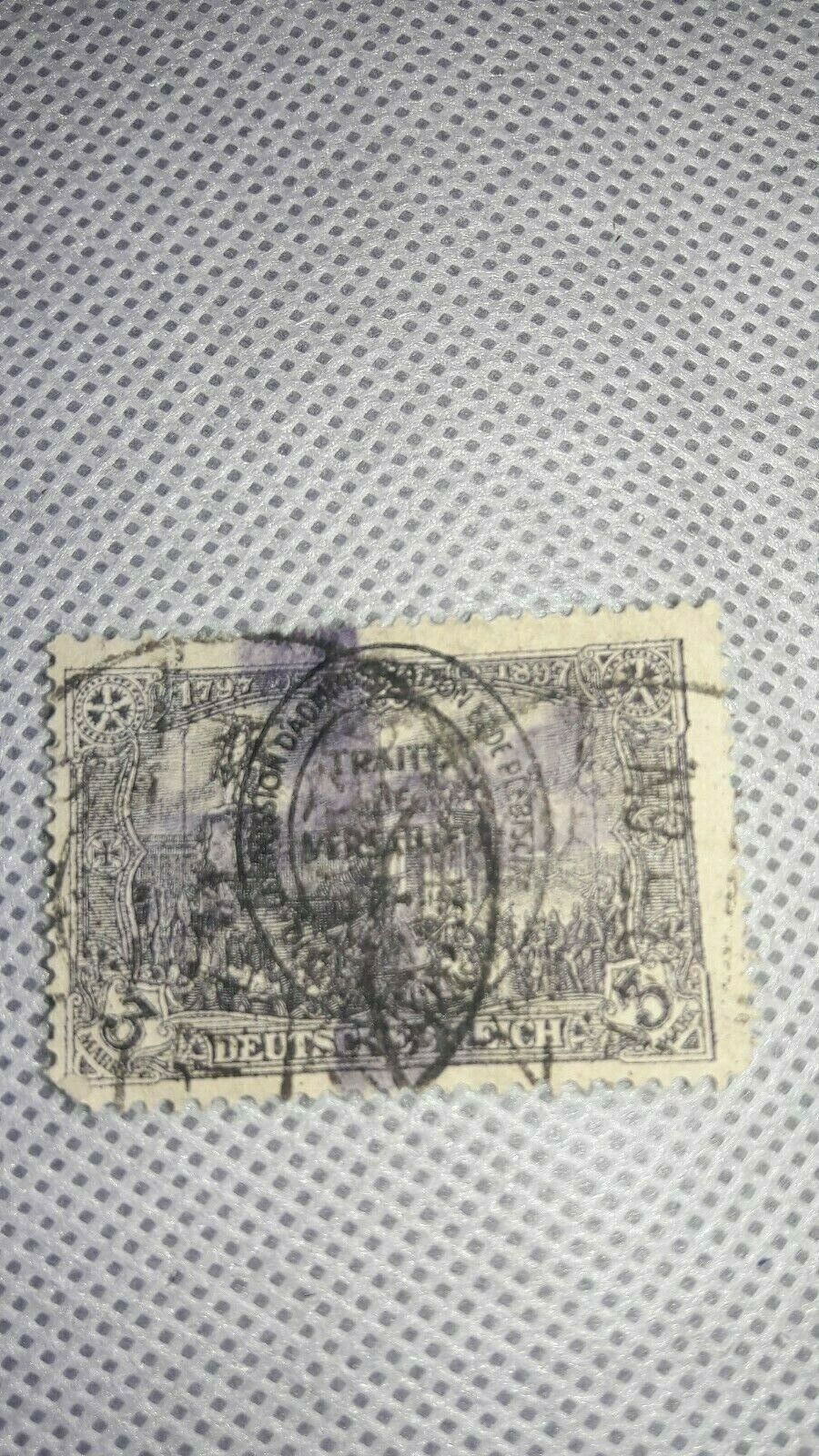  3 1800's-1900s Stamps; Lombardy, Italy, Germany: Treaty of Versailles Overstamp