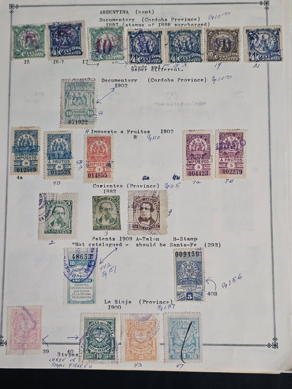 Latin America A-Z 1800s Revenue Stamp Collection Lot of 300+ On Pages