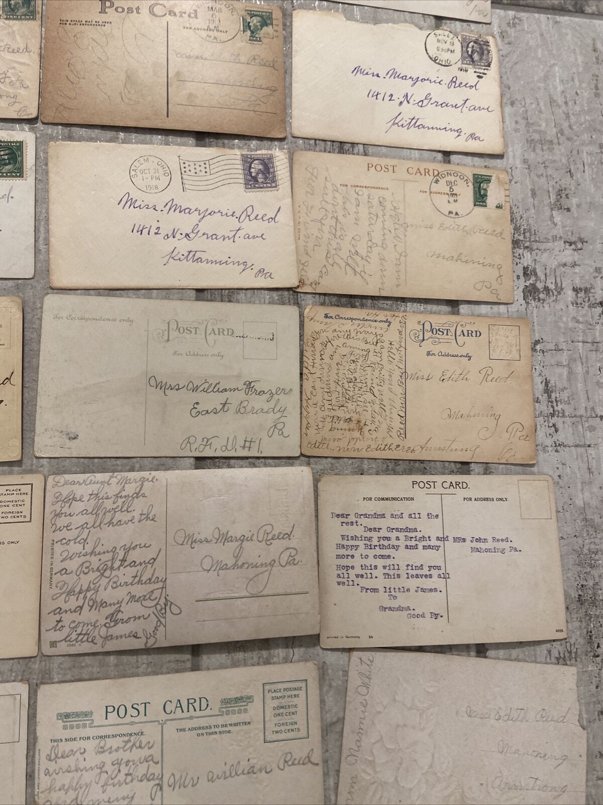 VINTAGE EARLY 1900’S STAMP COLLECTION POSTCARDS PERSONAL STAMP LOT
