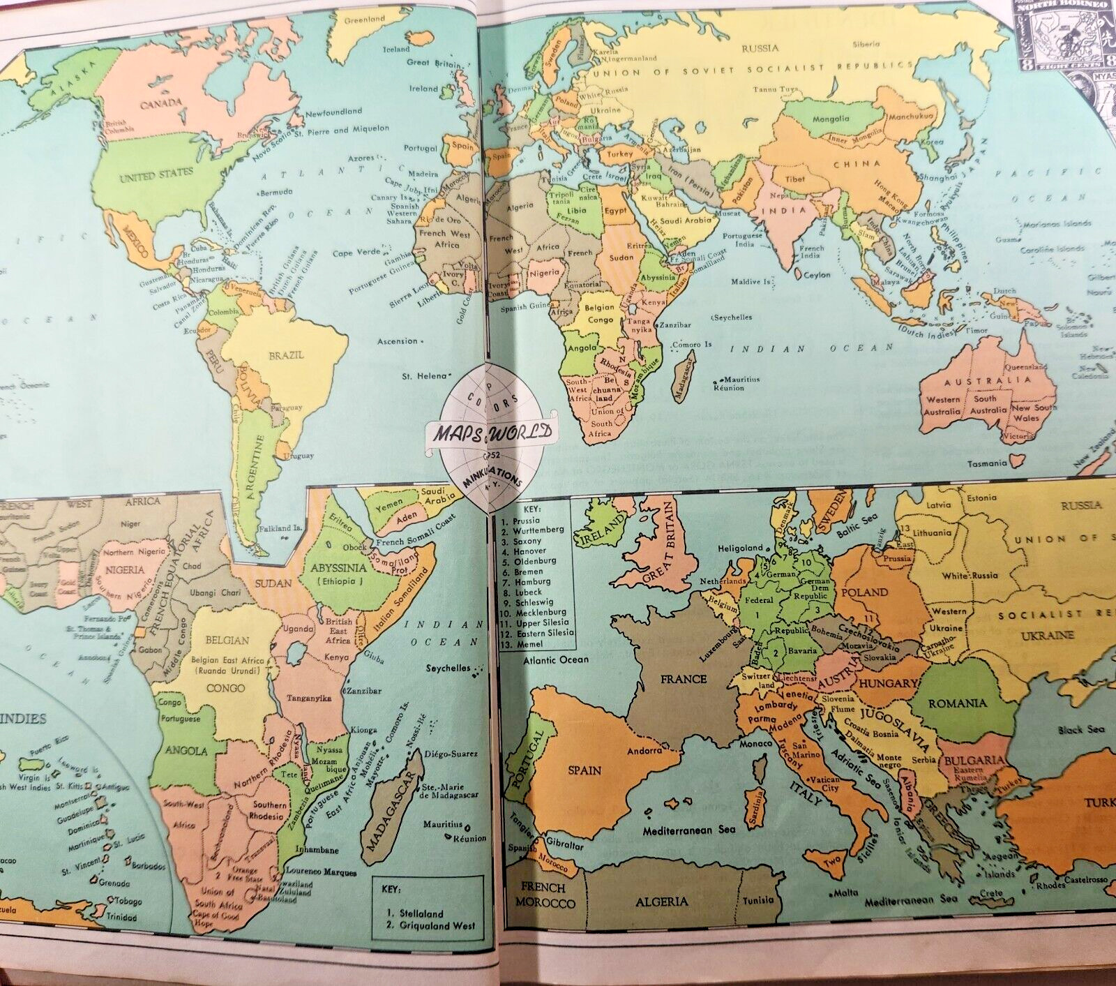 The New World Wide Postage Stamp Album 1600+ US Worldwide Stamps Early/Mid 1900s